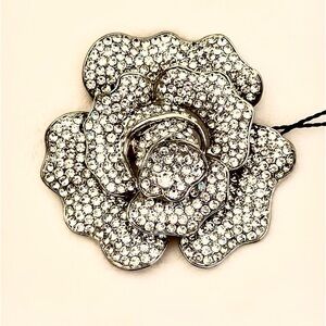 Marc Cain Silver Crystal Rose Brooch
